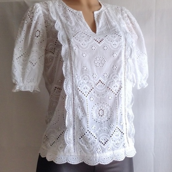 J. Mclaughlin Solid Jonie Blouse $218 Size M - Picture 4 of 5